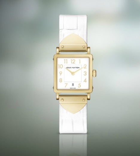 LV女表 Emprize系列黑白款鳄鱼皮表带K金腕表